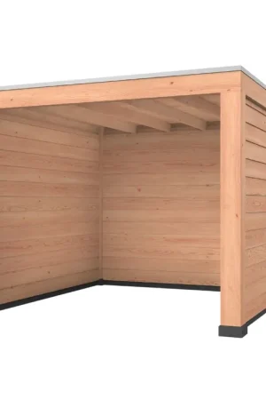 Douglas overkapping, 300 x 300, met achterwand en twee zijwanden, Westwood Robuust Gecertificeerd